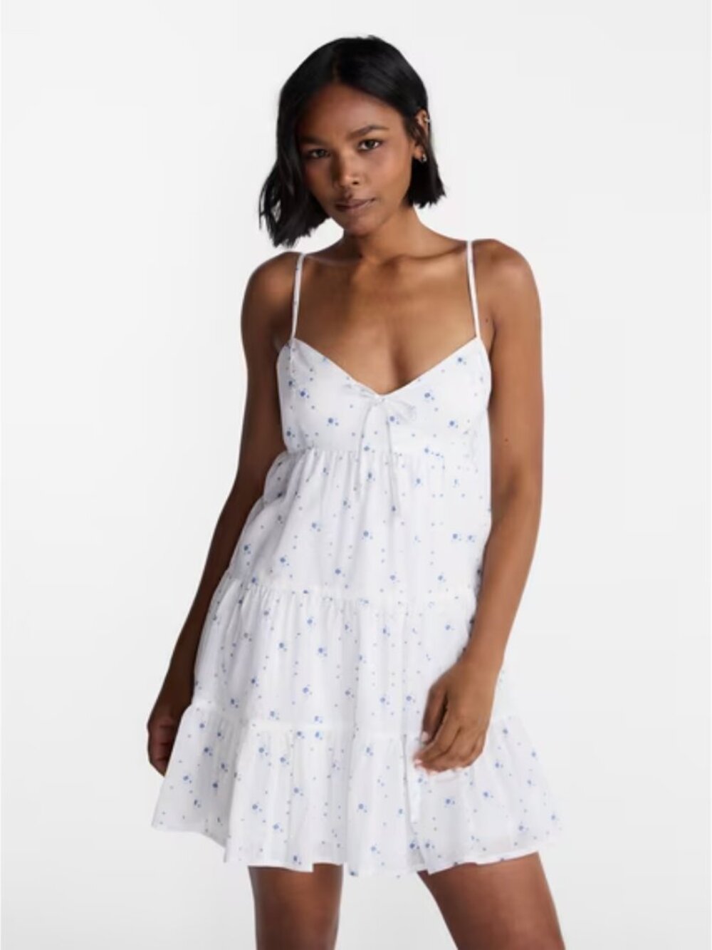 NO BOUNDARIES Tiered Trapeze Dress